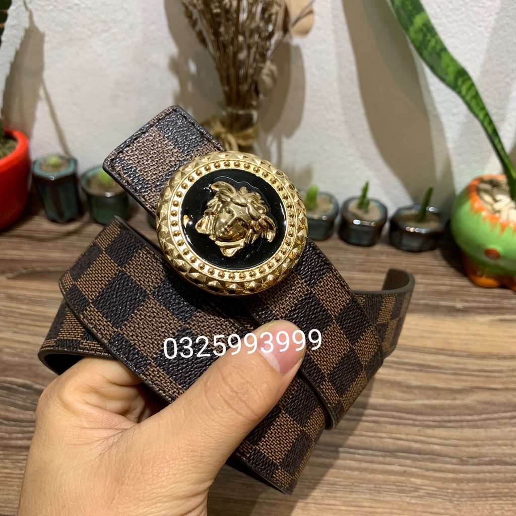 Thắt lưng nam cao cấp, thắt lưng nam thời trang, dây lưng mặt kim loại nguyên khối mẫu trơn trẻ trung