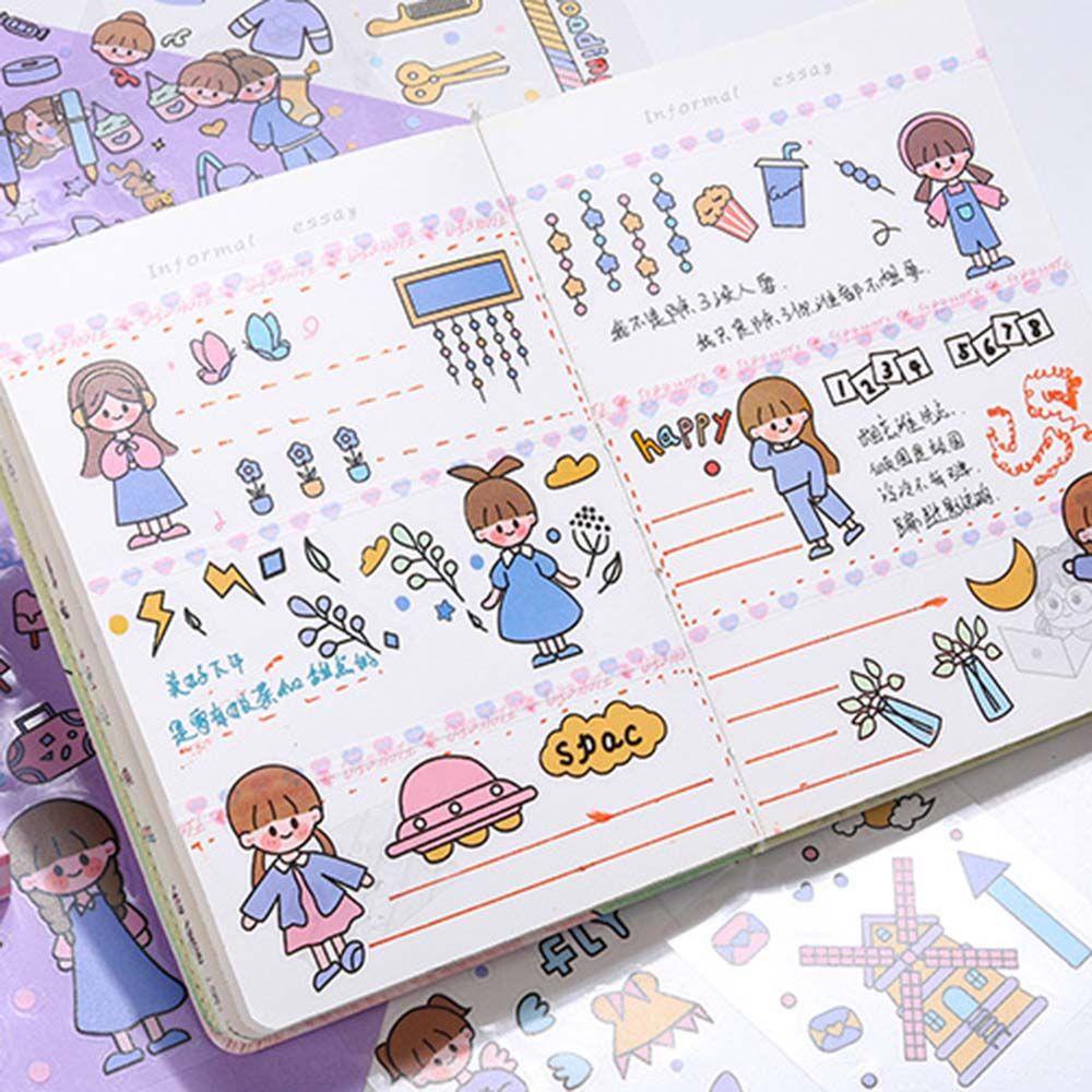 Sticker Dán Trang Trí Sổ Tay Nhật Ký Dành Cho Nữ DIY