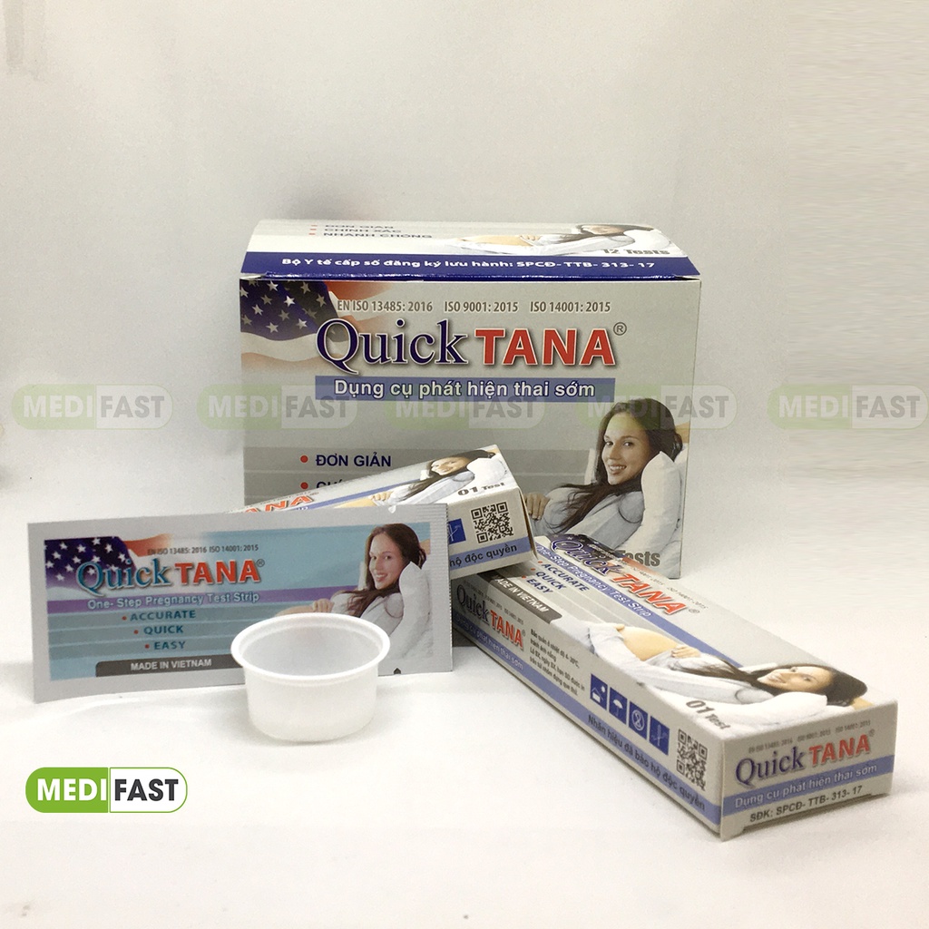 Quicktana - Hộp 12 que thử thai - Phát hiện thai nhanh chóng - Luôn che tên sản phẩm