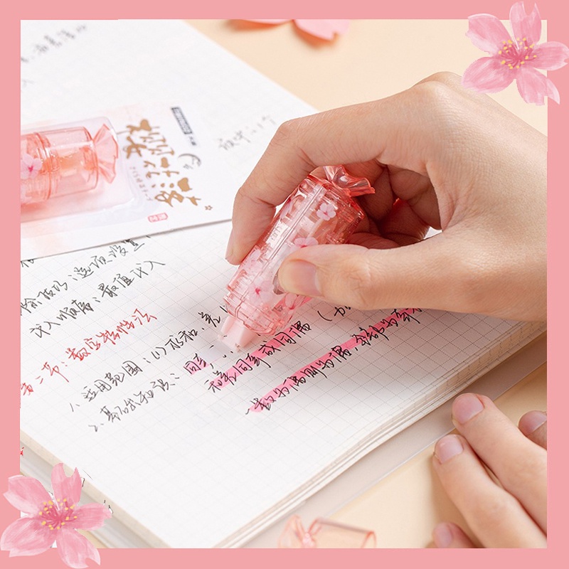 Băng sửa hình kẹo sáng tạo 5mm * 5m Băng sửa lỗi cho học sinh Văn phòng phẩm