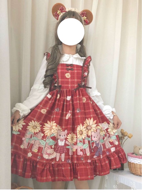 YAS0333-Váy Lolita cute bear and flower