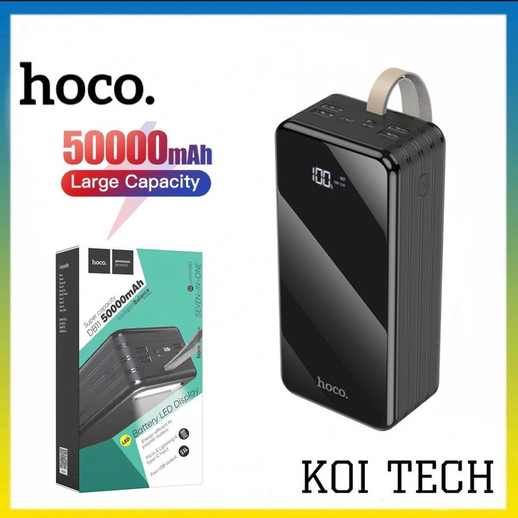 Pin sạc dự phòng dung lượng khủng 50.000mAh Hoco db11 - sạc dự phòng nhanh 7 cổng input output có đèn LED cao cấp