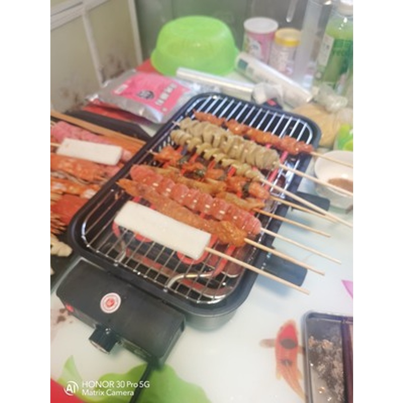 Bếp nướng điện không khói, BBQ gia đình tặng kèm chảo nướng vỉ nướng khay nướng