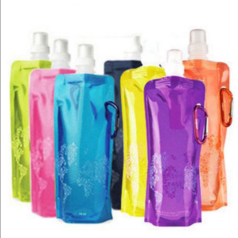 Colorfulswallowfree 1Pc Cups Bag Folding Plastic Collapsible Outdoor Sport Portable Water Bottle BELLE