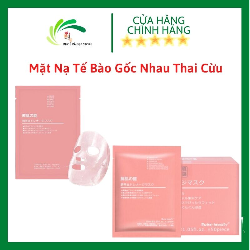 Hộp 50M  Mặt Nạ Tế Bào Gốc Nhau Thai Cừu Cấp Ẩm Dưỡng Da  Mặt Nạ Nhau Thai Cừu Nhật Mask Giấy Rwine Dưỡng Da Dưỡng Ẩm 40