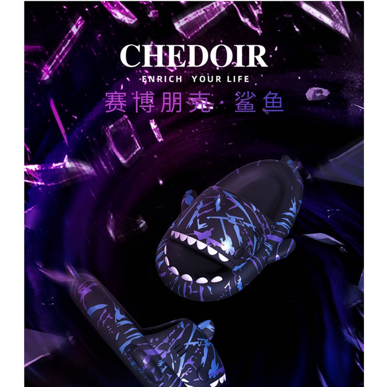 Dép Quai Ngang In Hình Cá Mập Dễ Thương Đế Dày Chống Trượt Chống Mài Mòn Thời Trang Mùa Hè Cho Nam