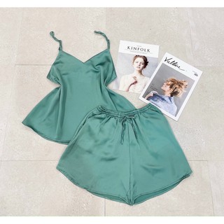 [Siêu Hot] Đồ Ngủ Cao Cấp 🍀 Bộ Hai Dây Lụa Thái Cổ V Chất Liệu Mát Lịm MS01