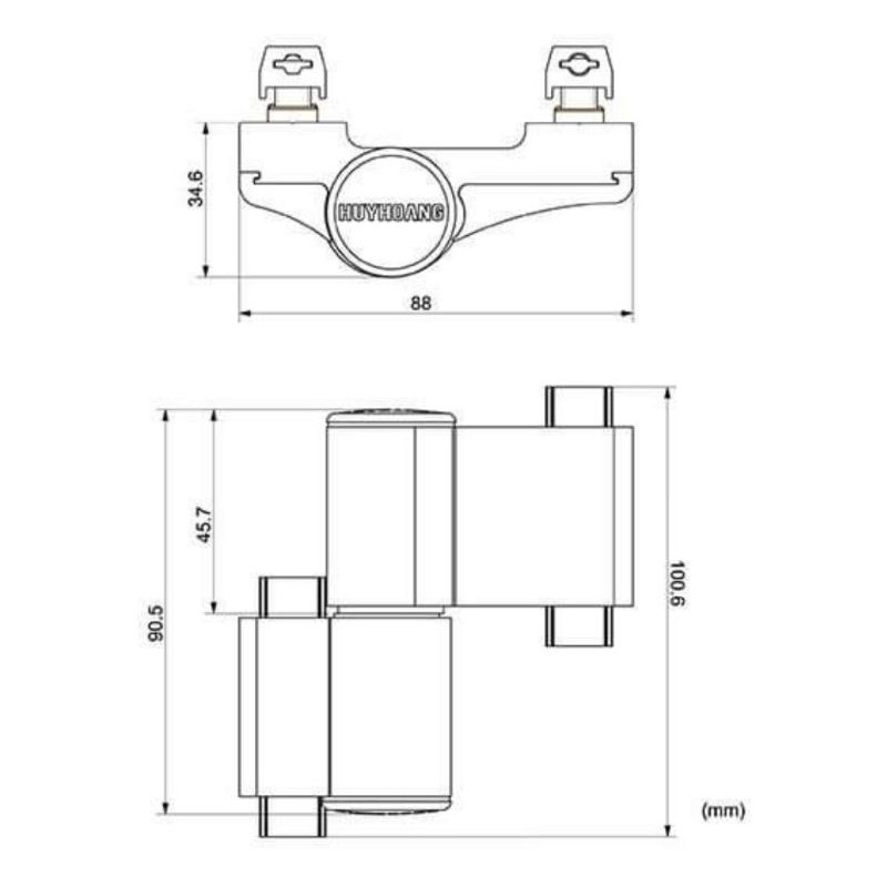 Bản lề 3D cửa nhôm xingfa Huy Hoàng màu trắng sữa