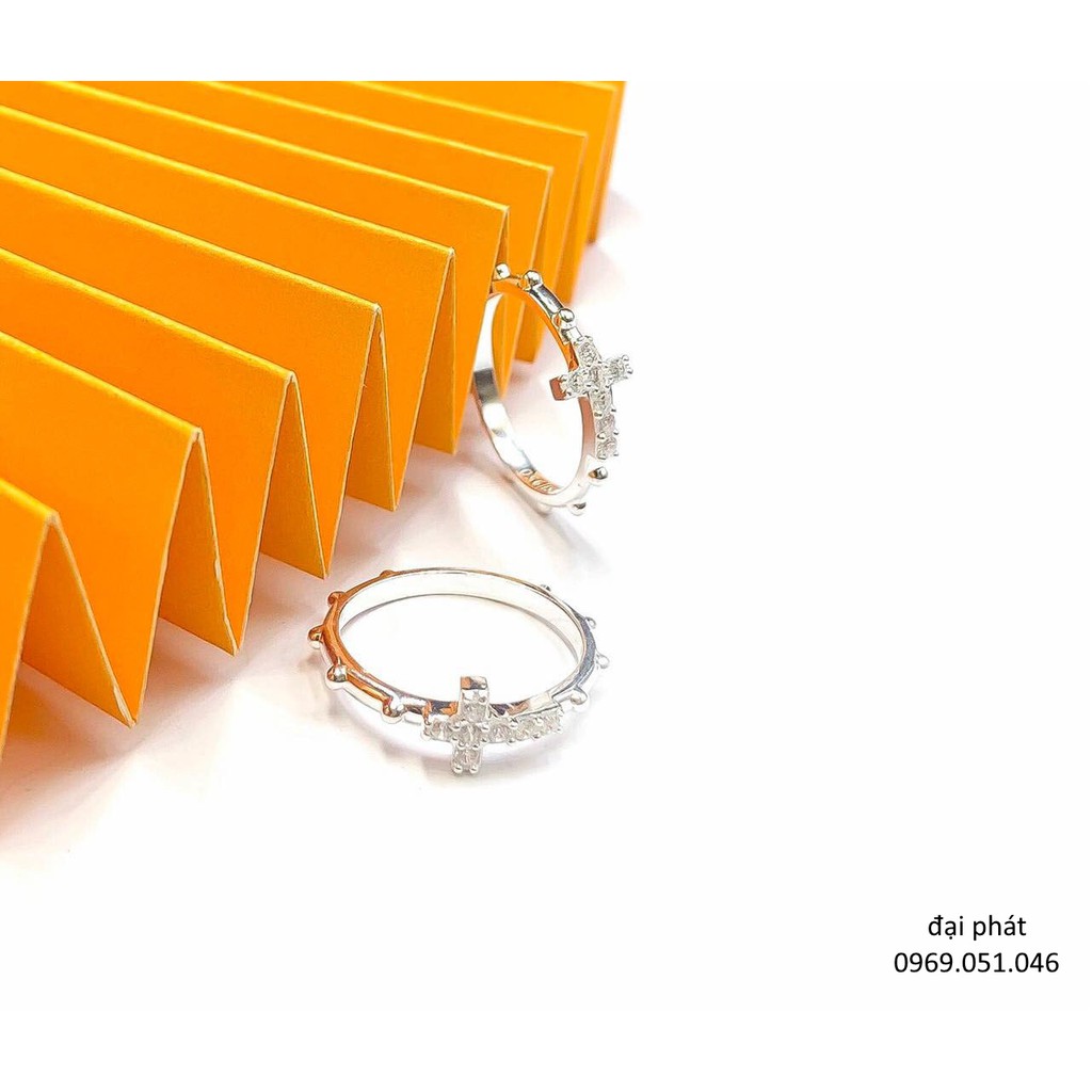 Nhẫn thánh giá , bạc 925 chuẩn sáng , gắn đá, hàng làm tỷ mỷ , đẹp sắc nét