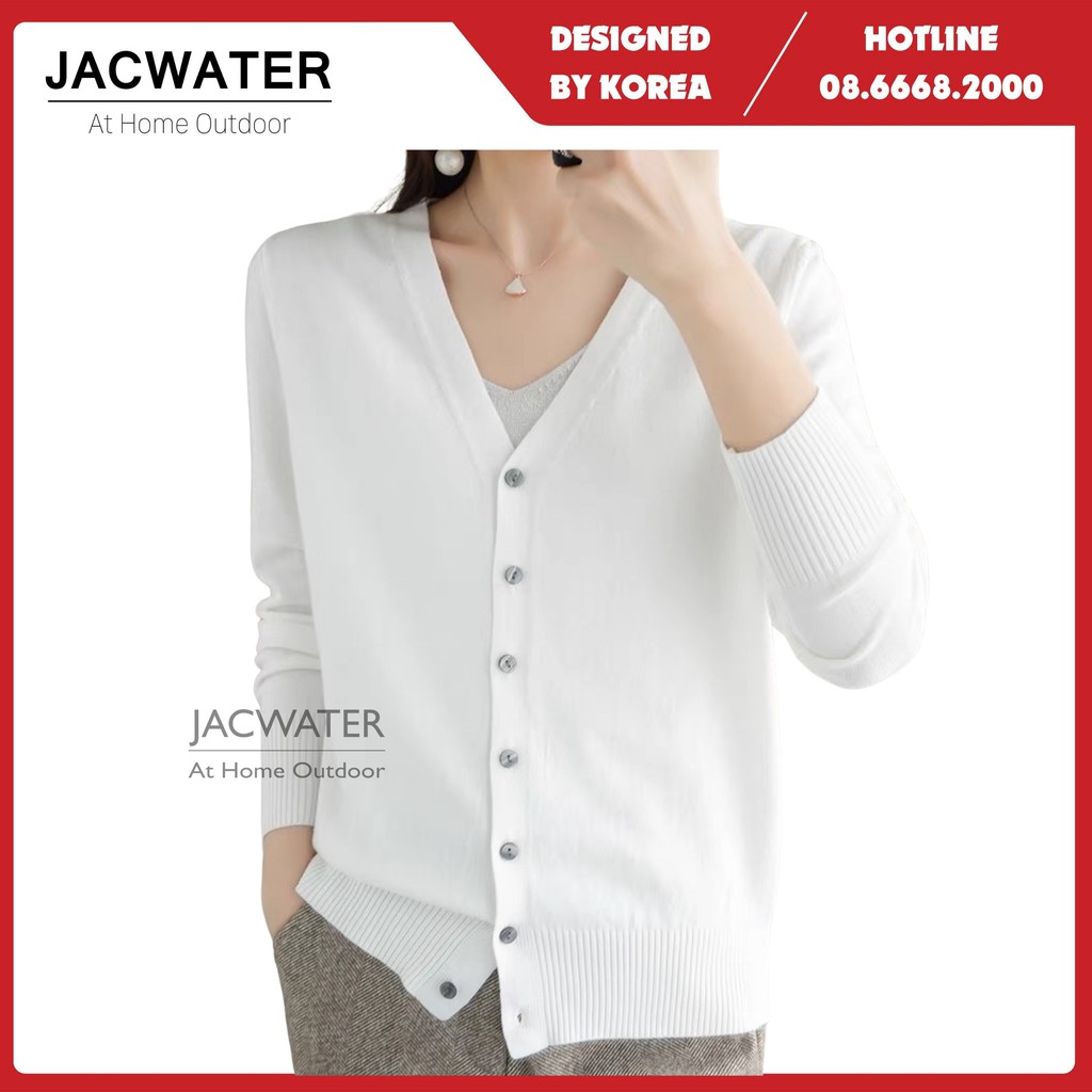 Áo khoác len nữ giữ nhiệt co giãn nhiều màu cardigan JACWATER V095