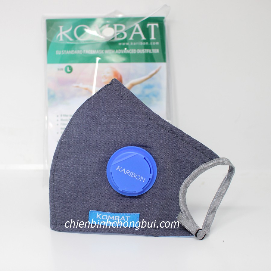 Khẩu trang vải 8 lớp Karibon Kombat lọc bụi mịn