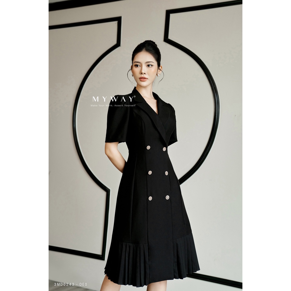 Đầm Nữ Công Sở MY WAY Cổ Vest Sang Trọng 3MD0243