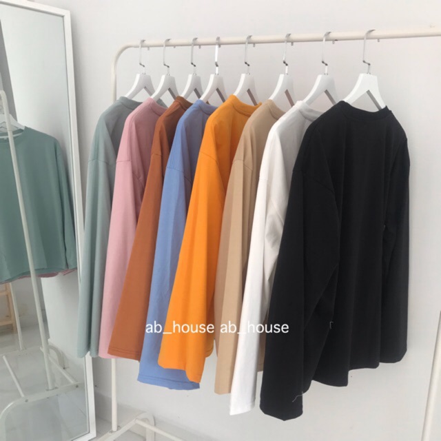 Áo Thun Tay dài Trơn Long Tee Form Hàn Xẻng Uzzlang Unisex