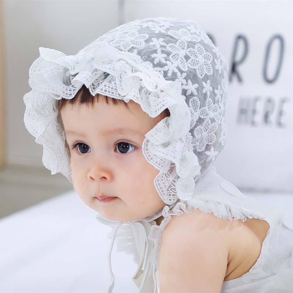 IVORY Mũ Len Beanie Phối Ren Cho Bé Gái 0-1 Tuổi