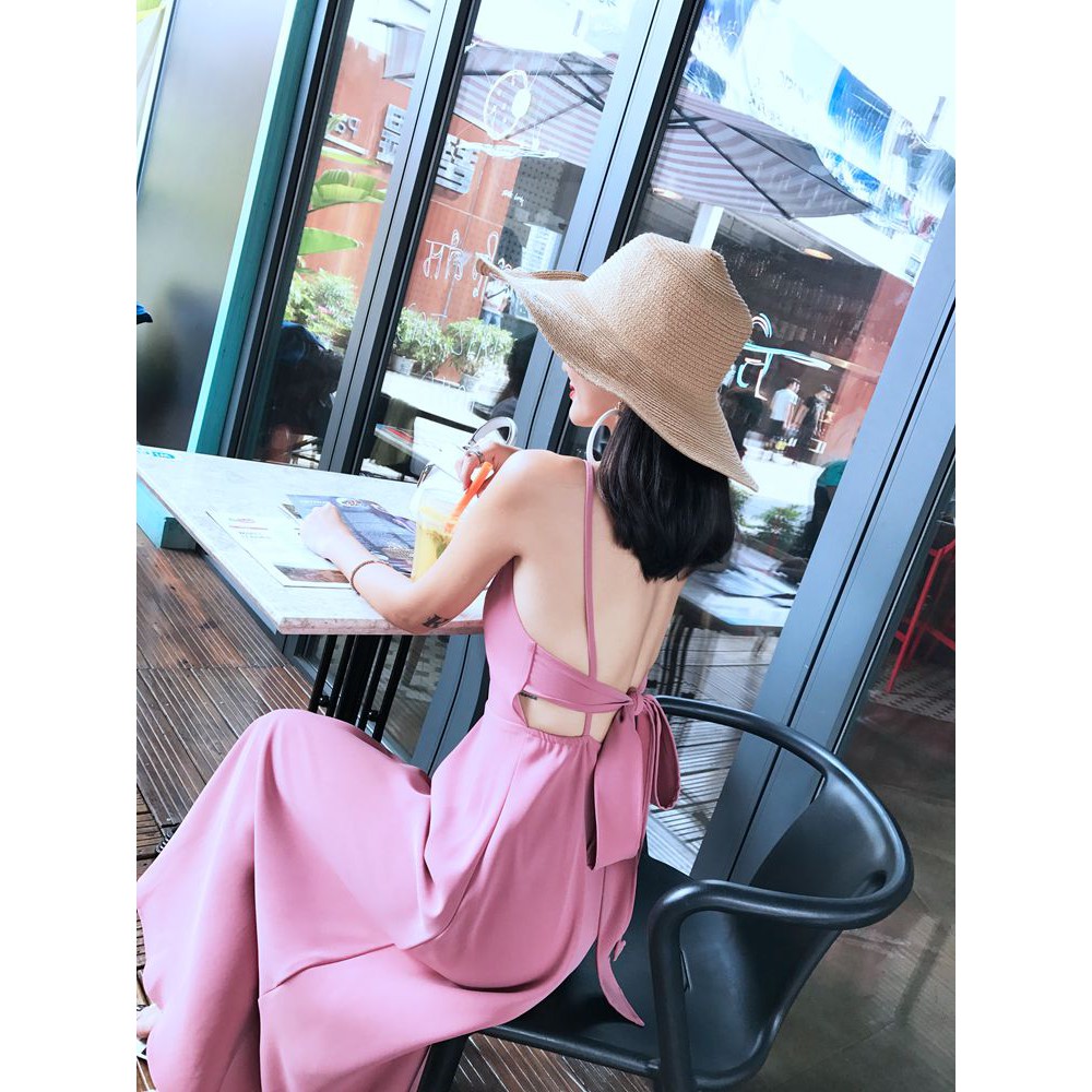 Váy maxi 2 dây thắt nơ lưng