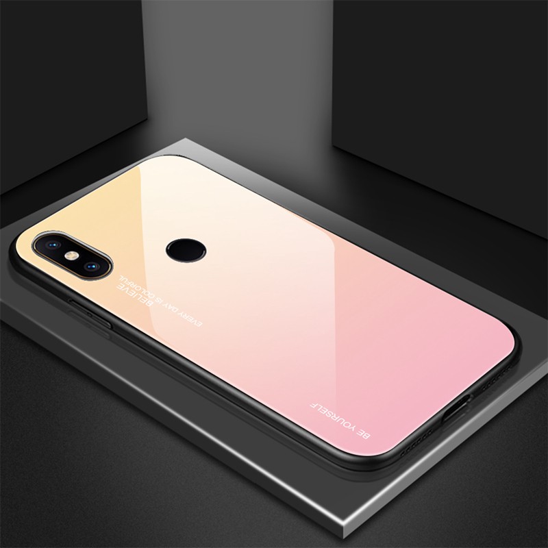 Ốp lưng mặt gương cường lực gradient cho Xiaomi Mi5X/A1 Mi6X/A2 Mi6 Mi8 Lite Pocophone F1