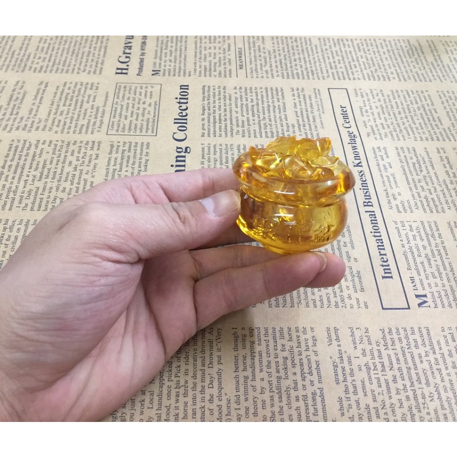 Bát tụ chiêu tài lộc 5cm + 30 thỏi vàng 1.4cm