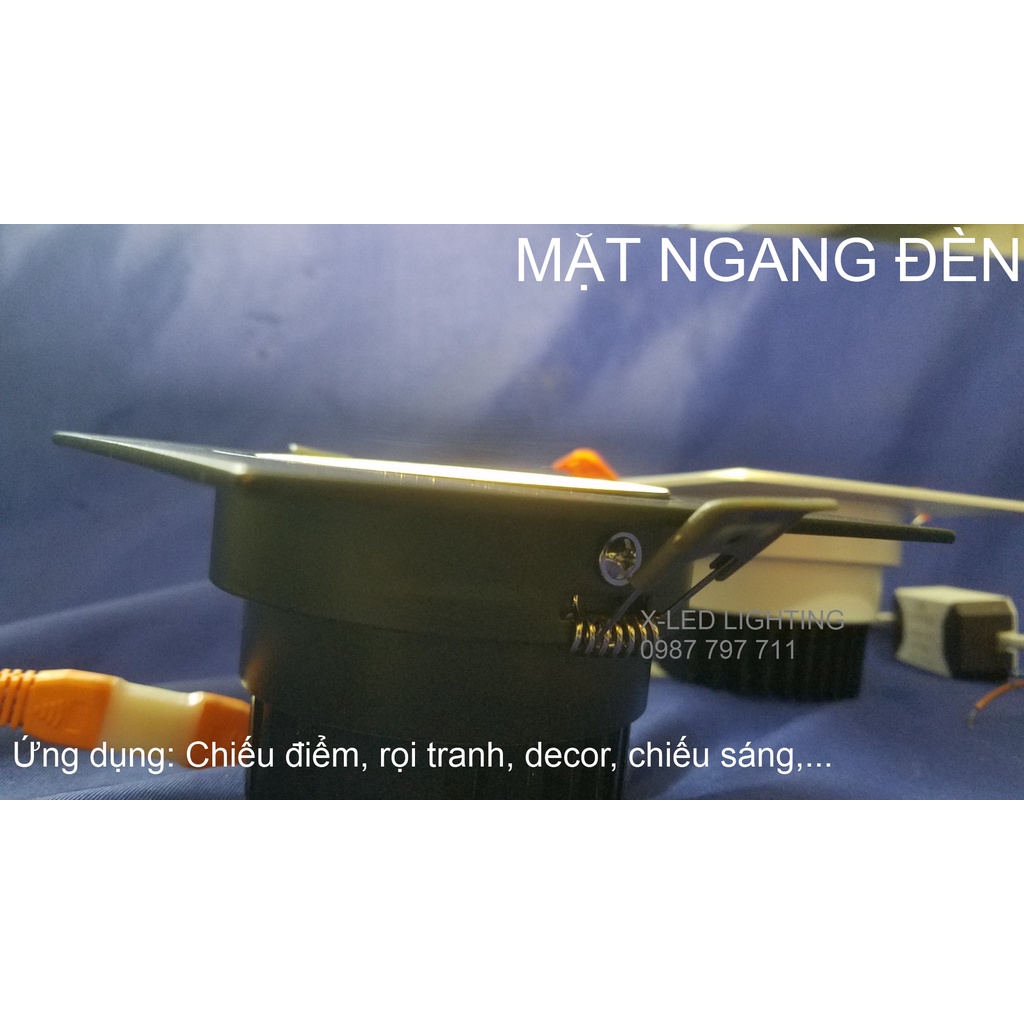 Đèn âm trần spotlight, đèn rọi, đèn chiếu điểm - VUÔNG - 7w/10w - Chóa chống chói