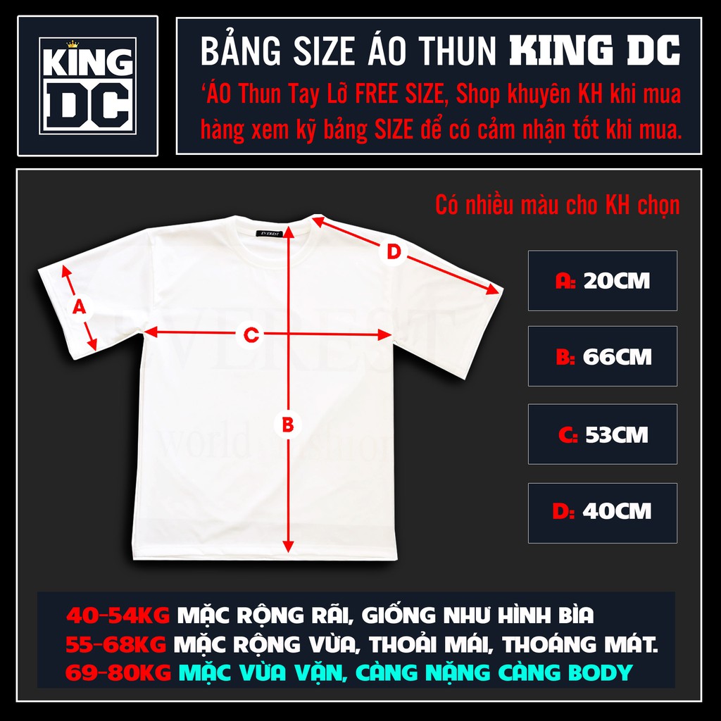 Áo thun trơn nam nữ tay lỡ Unisex-áo phông tay lỡ chất liệu mềm mịn thoải mái thoáng mát chuẩn hàng may xưởng KING DC | BigBuy360 - bigbuy360.vn