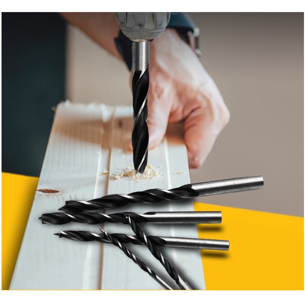 [ SỈ - LẼ ] Bộ 8 mũi khoan gỗ . Mũi khoan gỗ bằng thép tốc độ cao HSS thiết kế 3 cạnh tăng độ chính xác