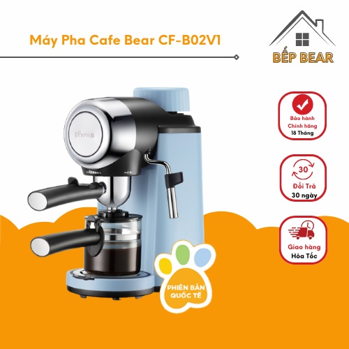 Máy Pha Cà Phê Mini Tự Động Bear CF-B02V1, Máy Pha Cafe Espresso, Đánh Bọt Sữa, Bản Quốc Tế Bảo Hành 18TH