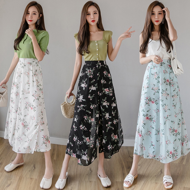 Quần Voan Ống Rộng Lưng Cao Co Giãn Xẻ Tà Thời Trang 2020 / S-xl | BigBuy360 - bigbuy360.vn