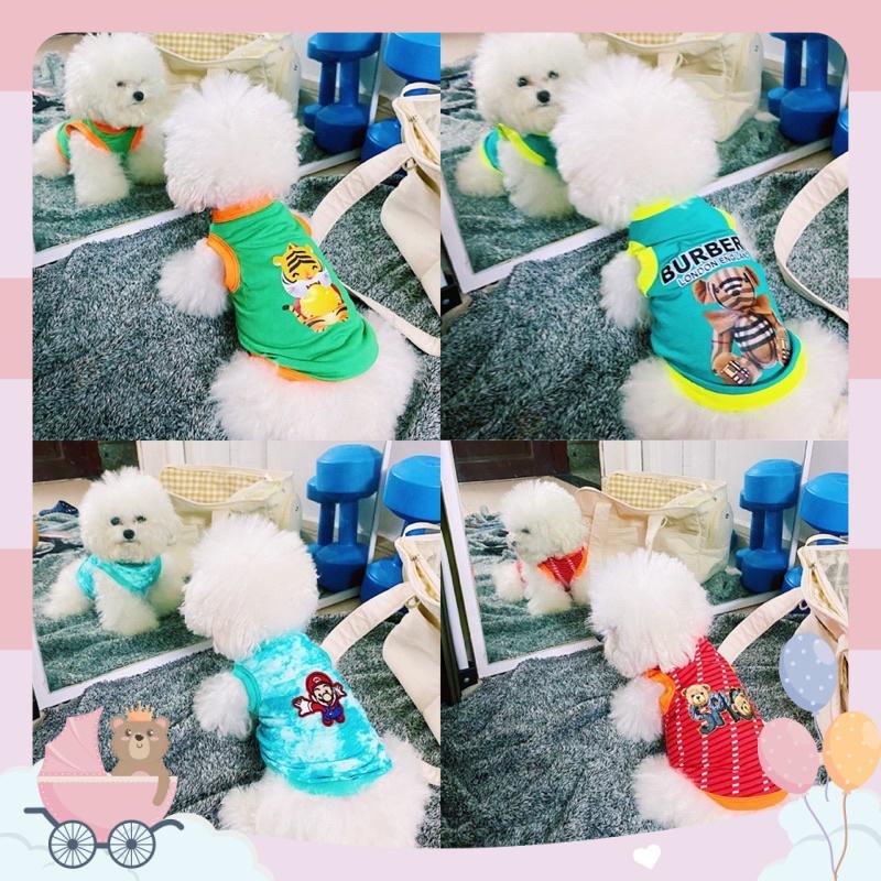 Áo không tay thoáng mát nhiều màu xinh xắn dành cho thú cưng Áo thun mùa hè mềm mại in họa