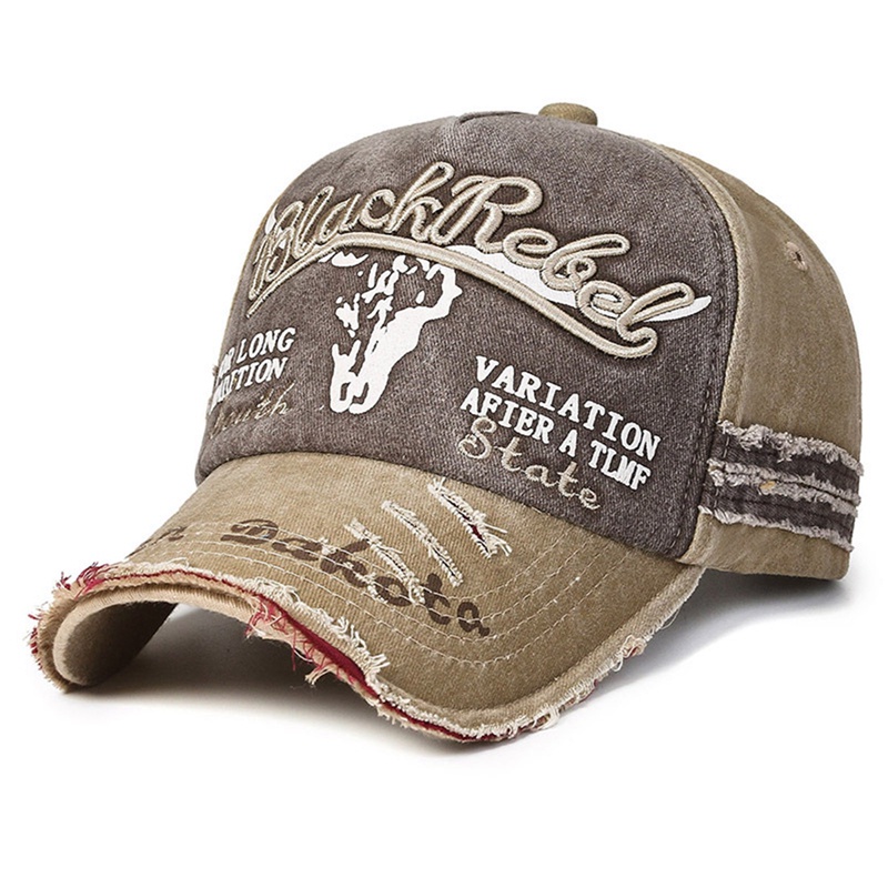 Mũ Lưỡi Trai cotton Thêu Chữ Phong Cách vintage