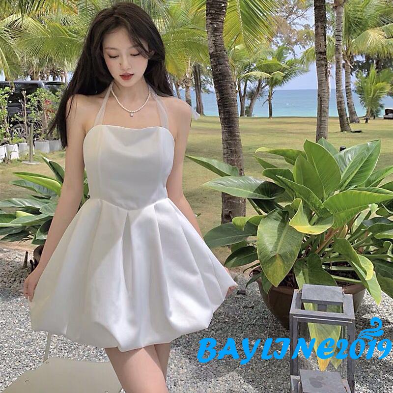 Đầm chữ A không tay hở lưng màu sắc thời trang cho nữ<br />