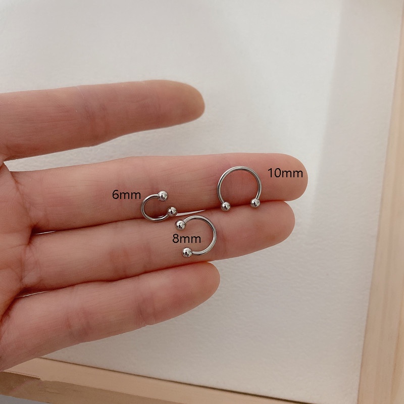 Khuyên Xỏ Môi / Khuyên Tai / Môi Hình Quả Bóng Tròn Bằng Thép Không Gỉ Đa Năng Unisex