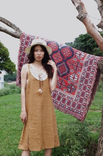 Váy hai dây thô đũi ( chỉ còn nâu)