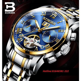 Đồng hồ nam cơ lộ máy chính hãng Binger mẫu BG05