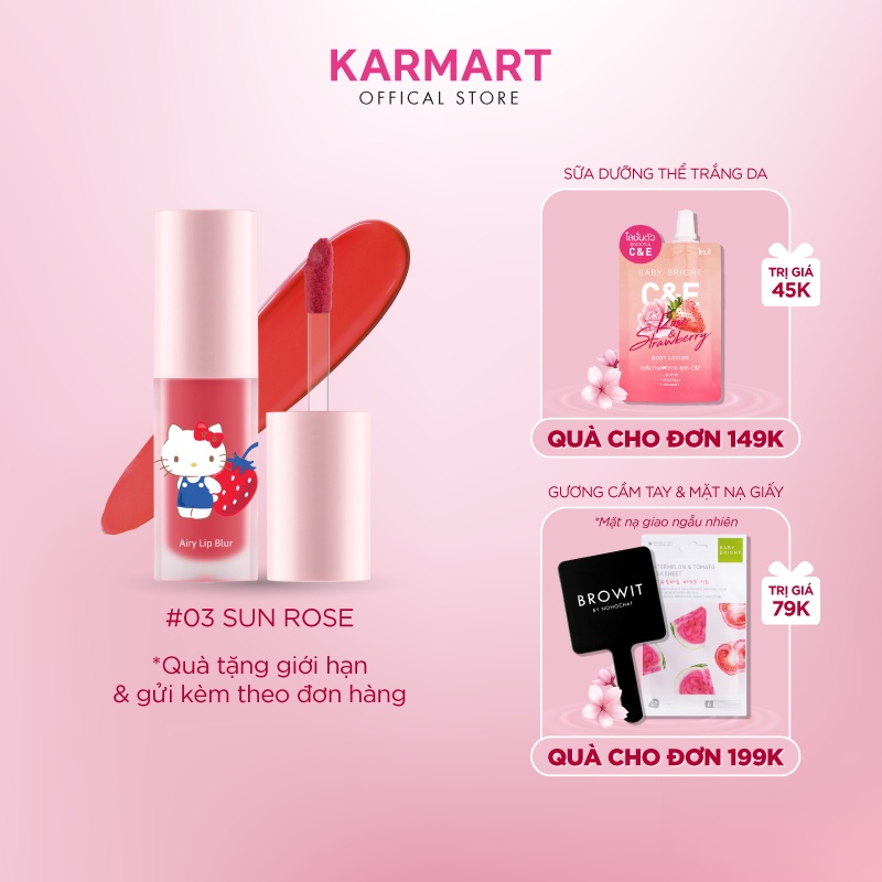 Son Kem Lì Hello Kitty Cathy Doll Airy Lip Blur 4g