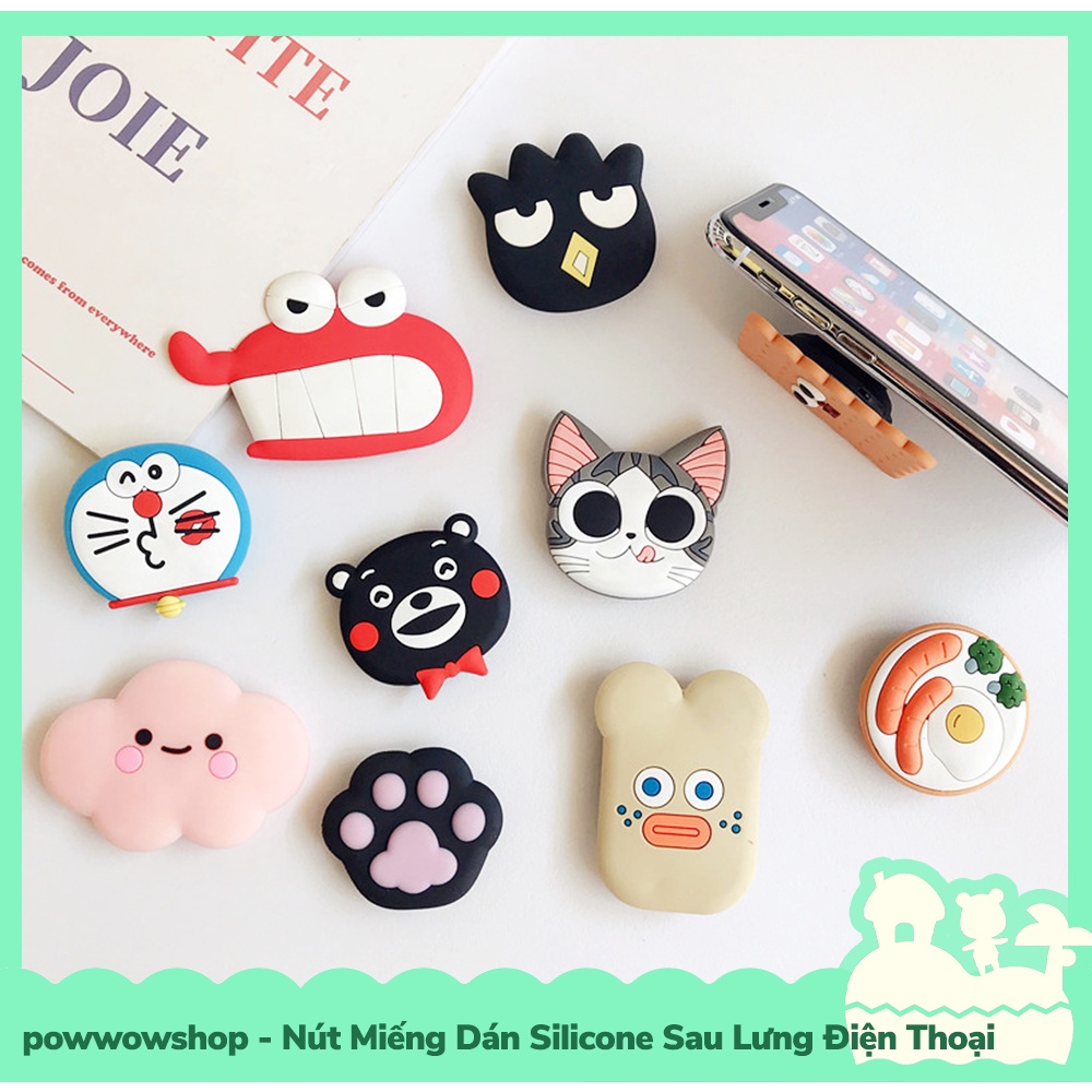 [Sẵn VN - Hỏa Tốc] Phụ Kiện Nút Dẻo Silicon, Miếng Dán Mặt Lưng Tạo Tay Vịn Giá Đỡ Cho Điện Thoại Pickup Me