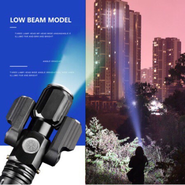 Sẵn hàng ĐÈN PIN CẦM TAY 3 BÓNG SIÊU SÁNG - XOAY 360 ĐỘ