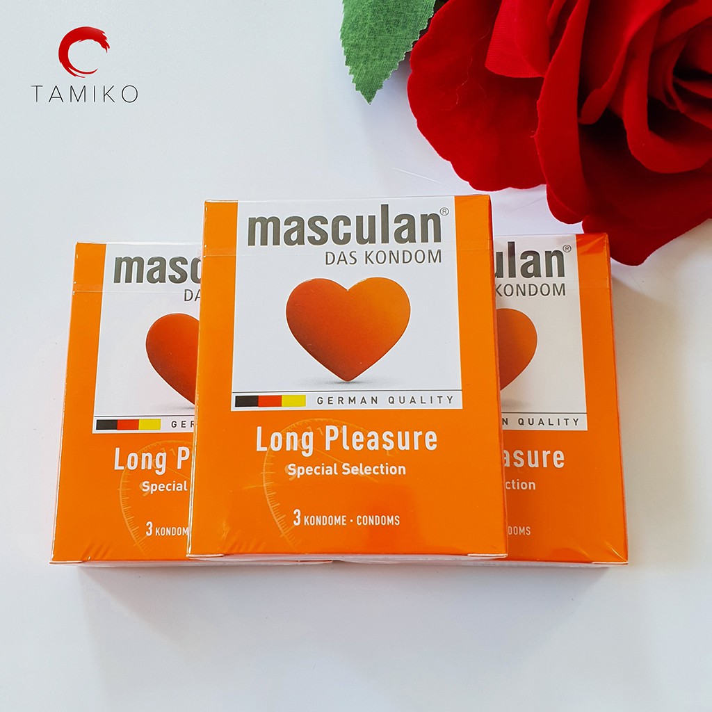 Bao Cao Su Masculan Long Pleasure Cao Cấp , Kéo Dài Thời Quan Hệ -Hộp 3 Cái- Chính Hãng  Xuất Xứ ĐỨC