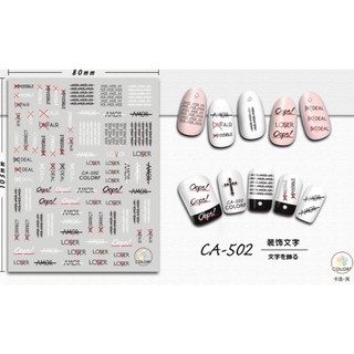 sticker dán móng hình chữ mẫu mới hot hit