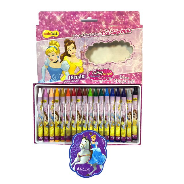 Bút Sáp Thiên Long 18 Màu Colokit Disney Princess CR-C029/PR