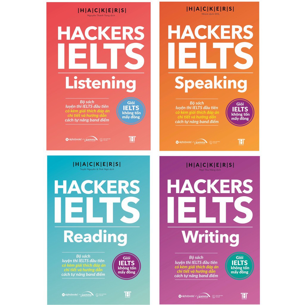 Sách- Hackers Ielts: Listening + Reading + Speaking + Writing (bộ 4 cuốn )