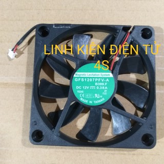 Quạt - fan tản nhiệt: 7cm x7cm x 1cm, 12v