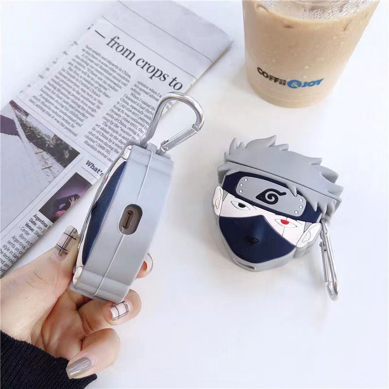 Vỏ Bảo Vệ Hộp Sạc Tai Nghe Bluetooth Không Dây Airpods 1 2 pro 3 2021 gen3 Bằng Silicon tpu Mềm Hình Naruto 3D Chống Rơi