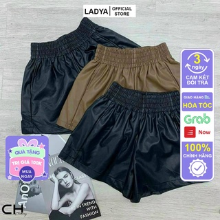 Quần sooc nữ thời trang, Quần short da phồng cạp chun lên dáng cực xinh