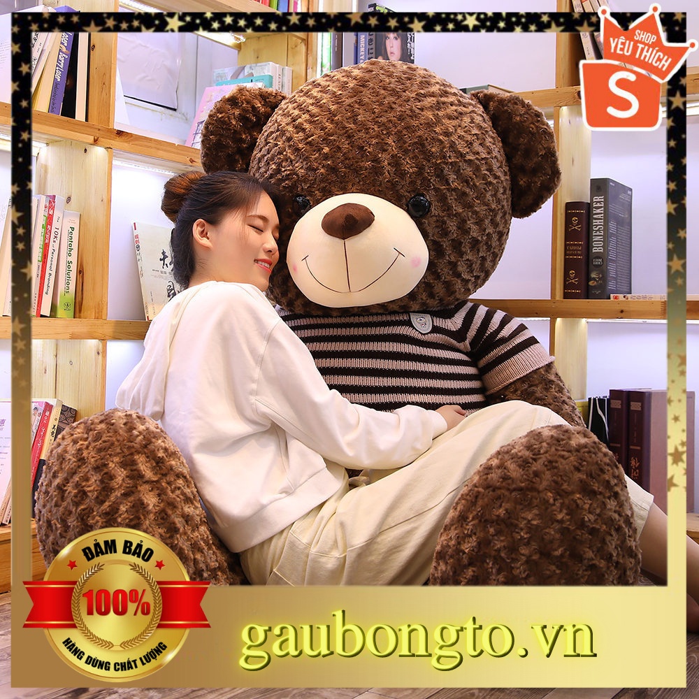 Gấu bông Teddy 𝑯𝒂̀𝒏𝒈 𝑪𝒂𝒐 𝑪𝒂̂́𝒑, gối ôm hình thú nhồi bông siêu to khổng lồ 1m8/1m5/1m3/1m1/95cm