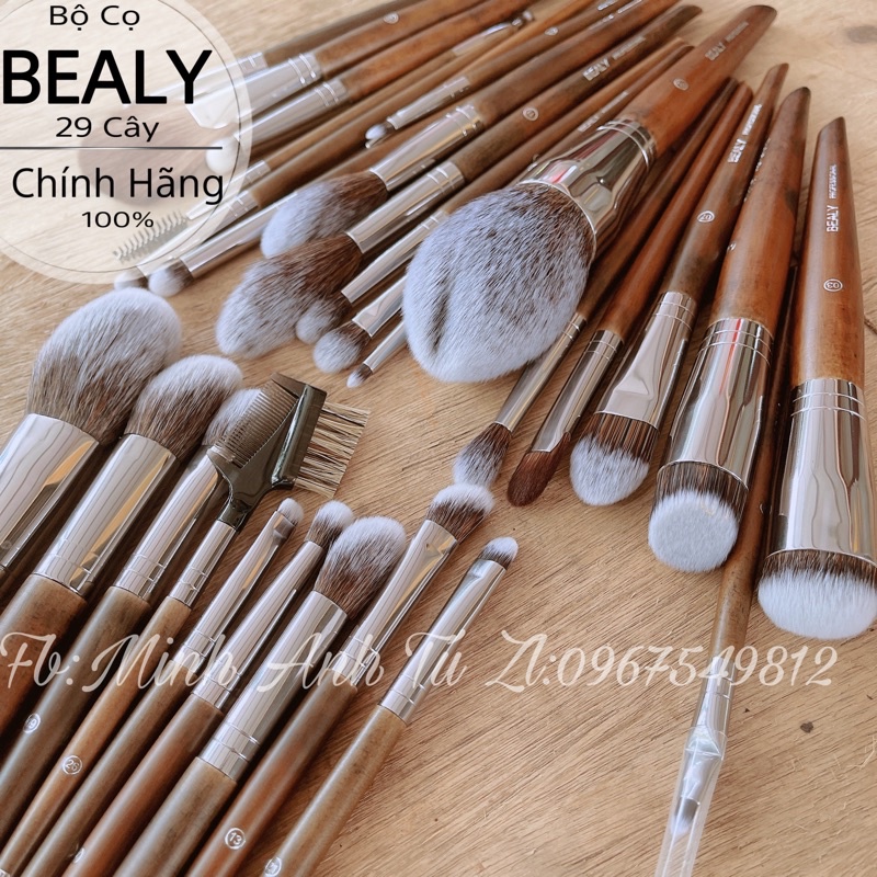 Bộ Cọ Trang Điểm Chuyên Nghiệp Bealy 29 Cây Lông Thú Cao Cấp [Không Kèm Bao- Chính Hãng]