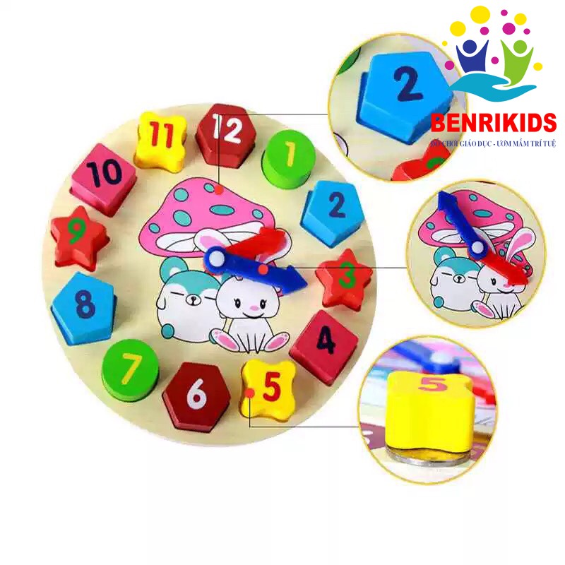 Đồ Chơi Gỗ Benrikids Đàn 8 Thanh, Tháp Xếp Chồng, Sâu Uốn Dẻo, Chùy, Đồng Hồ Hình Khối( Có Phân Loại)