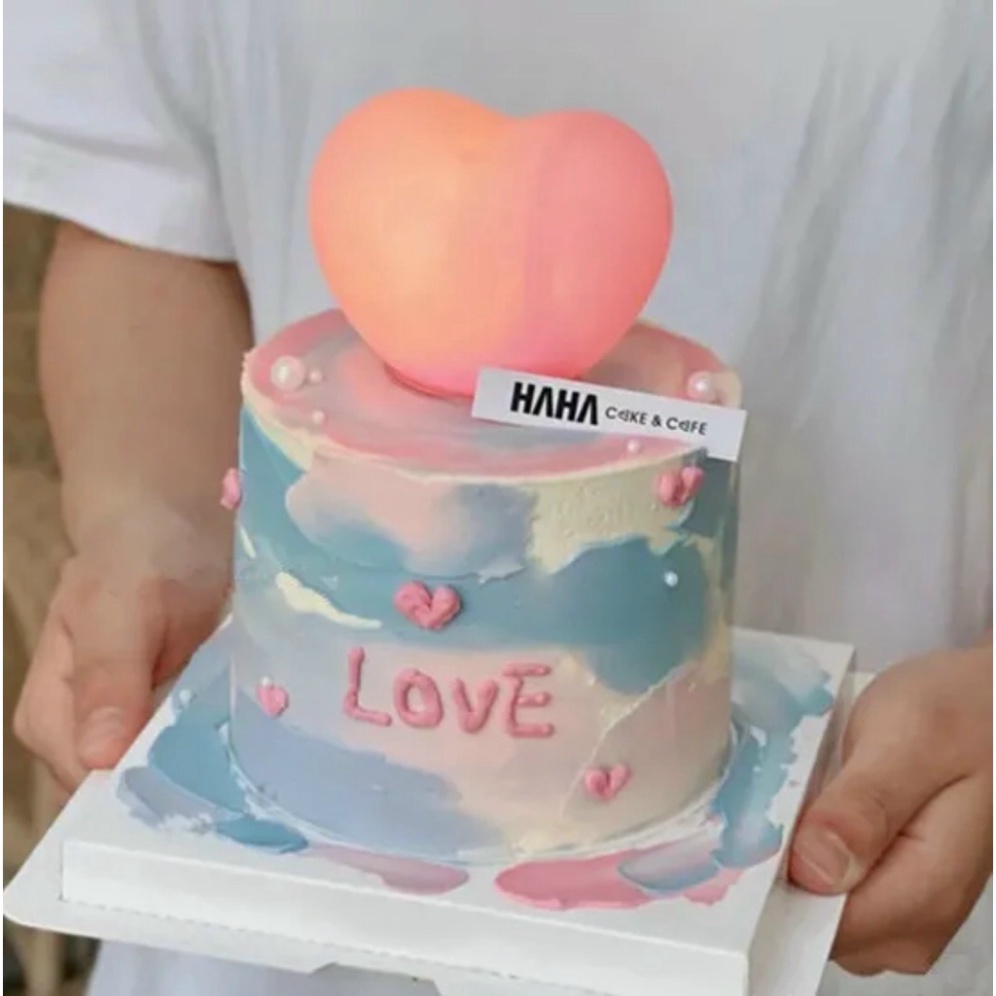 phụ kiện trang trí bánh kem [FREESHIP❤️] trái tim nhựa gắn led sáng