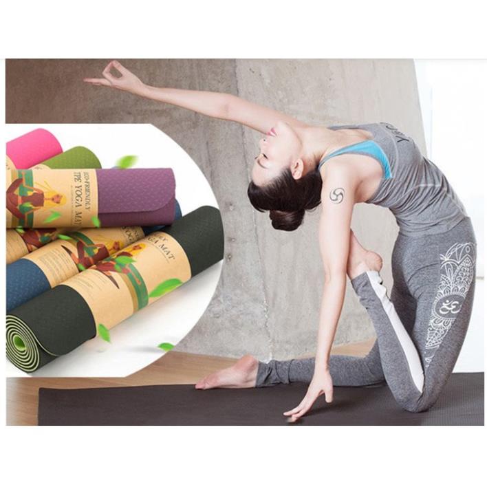 [LOẠI TỐT NHẤT] THẢM TẬP YOGA TPE 2 LỚP DÀY 6MM chống trượt tốt nhất,.