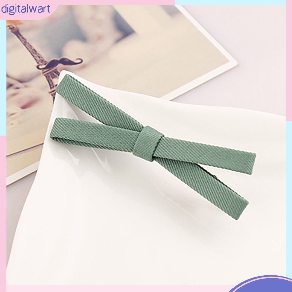 Kẹp Tóc Nơ Vải Màu Trơn Phong Cách Vintage Dành Cho Nữ