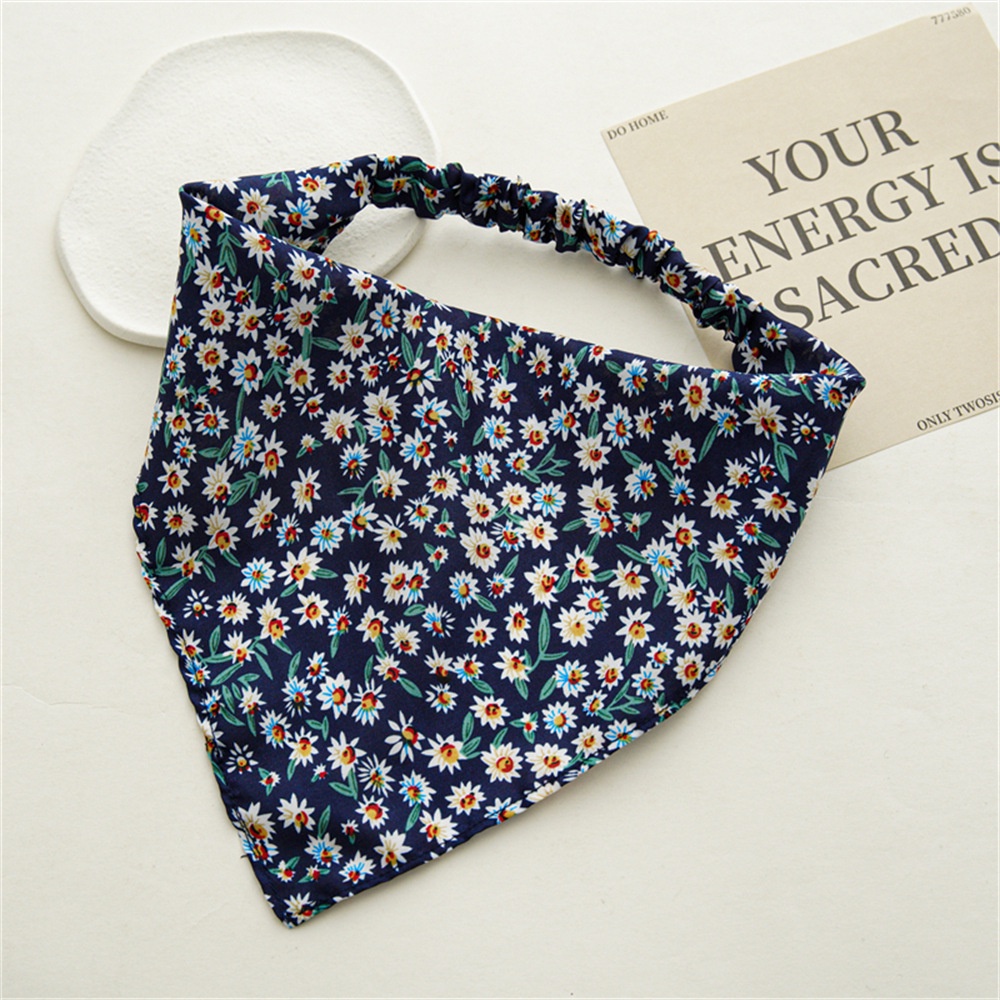 Băng Đô Co Giãn Hình Tam Giác Họa Tiết Hoa Thời Trang Mới Cho Nữ