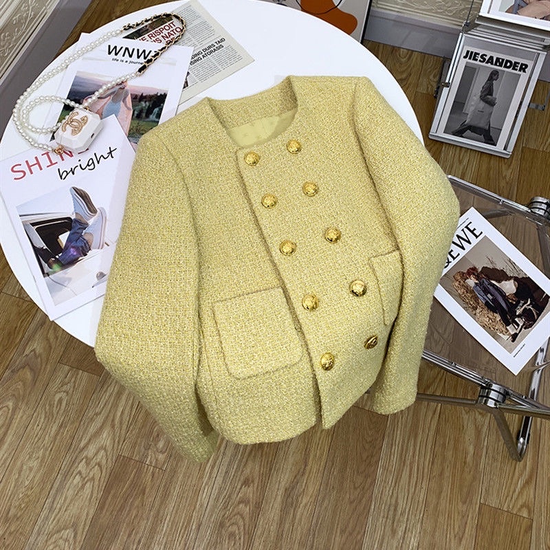 Áo dạ tweed Quảng Châu cúc đồng( kèm ảnh Fback)